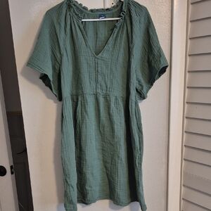 Old Navy Sage Green V-Neck Tunic Dress